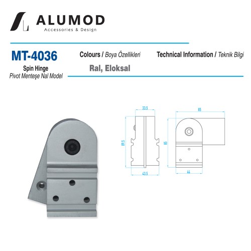 MT-4036 Pivot Menteşe Nal Model