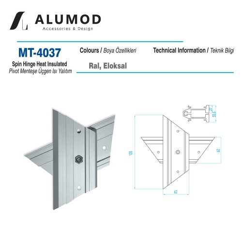 MT-4037 Pivot Menteşe Üçgen Isı Yalıtım