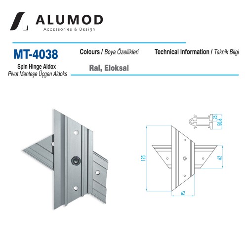 MT-4038 Pivot Menteşe Üçgen Aldoks